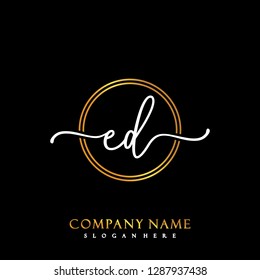 ED Initial Handwriting logo template vector