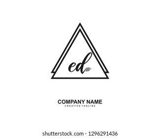 ED Initial Handwriting Logo Template Vector