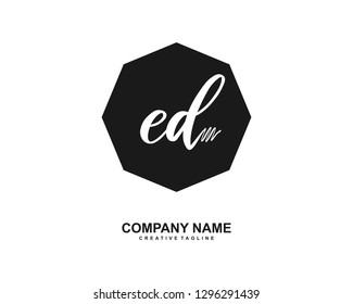 ED Initial Handwriting Logo Template Vector