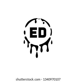 ED  Initial Handwriting logo template vector