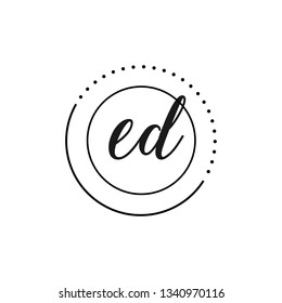 ED  Initial Handwriting logo template vector