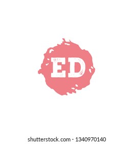 ED  Initial Handwriting logo template vector