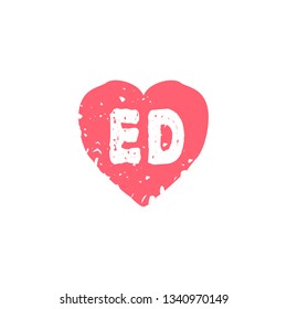 ED  Initial Handwriting logo template vector