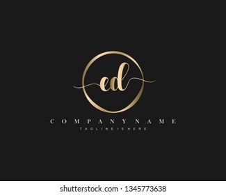 ED initial handwriting logo template vector
