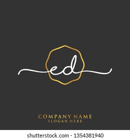 ED Initial handwriting logo template