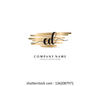 ED initial handwriting logo template vector