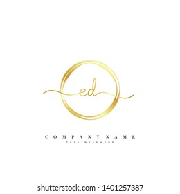 ED initial handwriting logo template vector