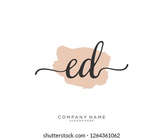 ED Initial handwriting logo vector