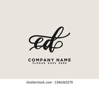 ED Initial Handwriting Logo Vector