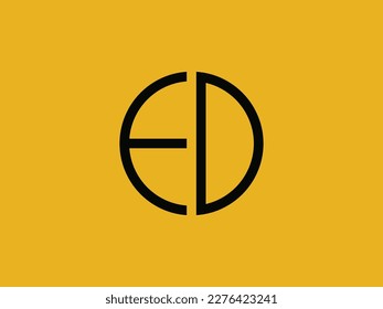 vector de icono del logotipo de la letra inicial ED