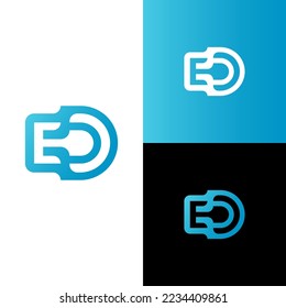 ED Initial letter logo, tech minimalist style