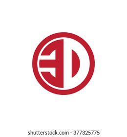 ED initial letters circle business logo red