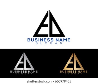 ED initial letters linked triangle shape logo


