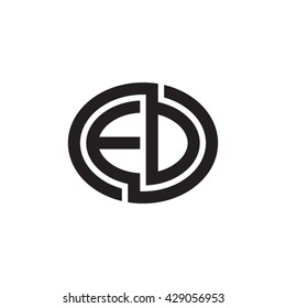 ED initial letters looping linked ellipse monogram logo