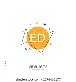ED Initial logo template vector