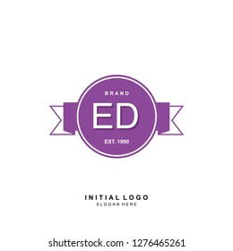 ED Initial logo template vector