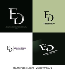 ED Initial Modern Typography Emblem Logo Template for Business
