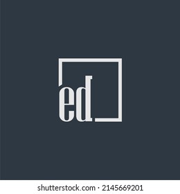ED initial monogram logo with rectangle style dsign