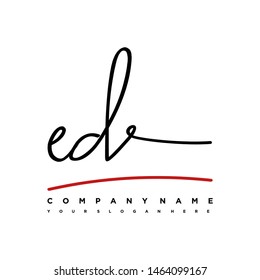 ED initial signature logo. handwriting logo template vector,