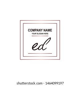 ED initial signature logo. handwriting logo template vector,