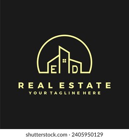 ED initials homes modern building company logo vector.eps