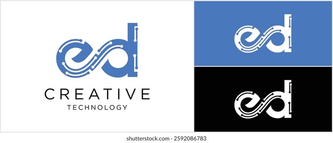 ED Letter Initial Logo Design Template Vector Illustration for Business and Technology