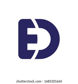 Diseño de lgo de letra ED para uso múltiple, aplicación, logotipo.