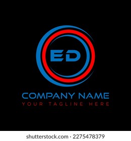 ED letter logo creative design. ED unique design.
