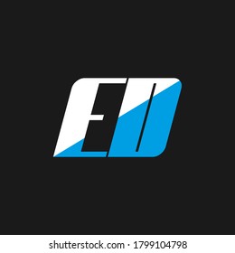 ED-Brief-Logo-Design auf schwarzem Hintergrund. ED Creative Initials Buchstaben Logo Konzept. n Symboldesign. ED-Symbol für den weißen und den blauen Buchstaben auf schwarzem Hintergrund. E D