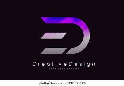 ED Letter Logo Design in Purple Texture Colors. Creative Modern Letters Vector Icon Logo Illustration.