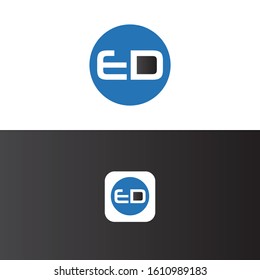 ED Letter Logo Design Template Vector