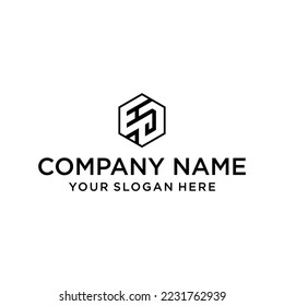 ED letter logo in the form of hexagons and cube logos with letter designs for corporate identity