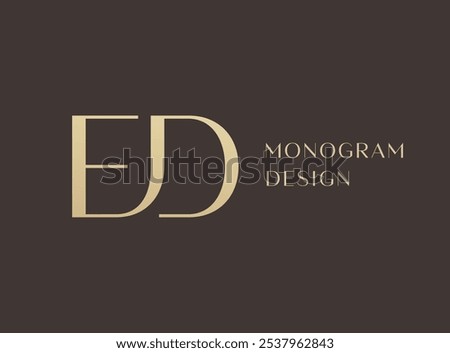 ED letter logo icon design. Classic style luxury initials monogram.