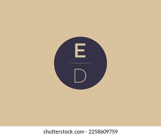 Letra ED diseño de logotipo elegante moderno imágenes vectoriales
