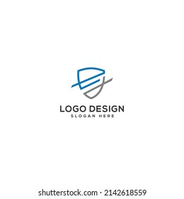 Letra ED con diseño de logotipo combinado de seguridad ilustración vectorial