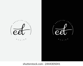 Ed letter signature logo design. De logo. Business. Signature ed. Lettering. Typography design. Font. Handwritten. Icon. Script.