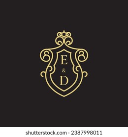 ED line vintage initial logo in high quality professional design that will print well across any print media