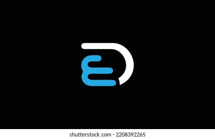 ED logo design concept with background. Initial based creative minimal monogram icon letter. Modern luxury alphabet vector design svg