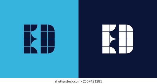 ED logo design with tile shape. Minimalist and modern vector illustration design suitable for business or brand