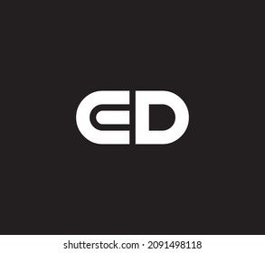 ED Logo Initials Letter Typhography Monogram Logo Design svg