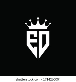 ED logo monogram emblem style with crown shape design template