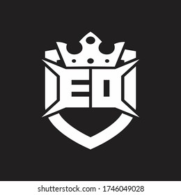 ED Logo monogram isolated with shield and crown design template
