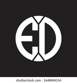 Monograma ED con el estilo de cinta circular