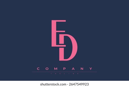 ED Design de logotipo de iniciais modernas. Logotipo de marca com iniciais estilizadas apresentando design arrojado e estética moderna. Ideal para profissionais de marca de negócios ou projetos criativos com foco em minimalista
