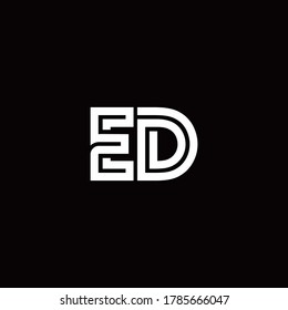 ED monogram logo with abstract line design template