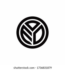 logotipo de monograma ED con plantilla de diseño de contorno de círculo aislado en fondo blanco