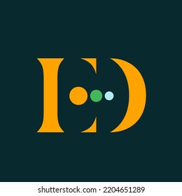 ED monogram logo.Letter e, letter d signature icon.Abstract alphabet initials lettering sign. Modern design, web, tech, corporate, bold, media style characters. Geometric typography.