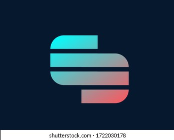 ED monogram logo.Typografische Symbol mit überlagerten Buchstaben e und Buchstabe d.Lettering icon.Alphabet Initialen einzeln auf dark fund.Modern,Corporate,Web,Tech Zeichen für Firmenmarken.