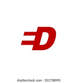 ED negative space letter logo red