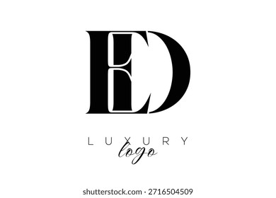 ED Serif Letter Monogram Typography Logo for Elegant Premium Branding Identity